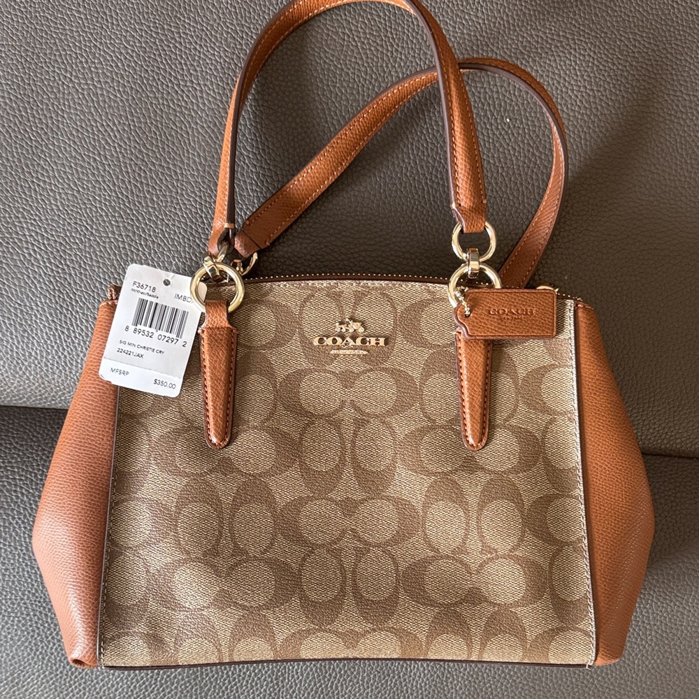 Coach Tan/Brown Signature Small Satchel